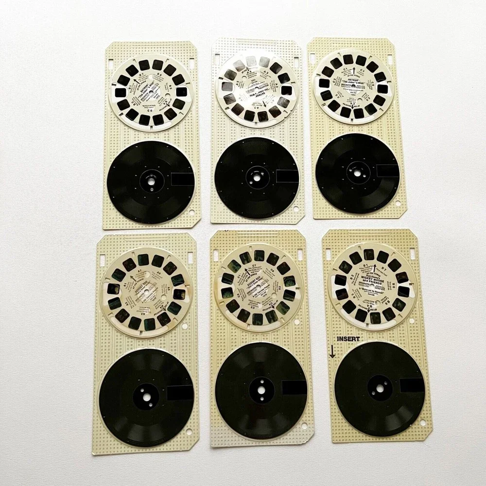 Talking View-Master Cartridges 3-D Scooby Doo Batman Micky Mouse 6 Assorted